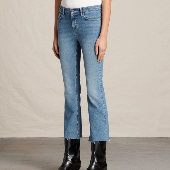 AllSaints Zoe Cropped Bootcut Jeans SZ 27 - Picture 1 of 7